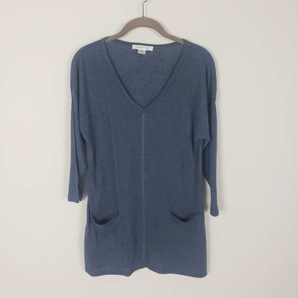 August Silk Heathered Blue Top